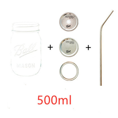 Diamond Glass Bottle with Straw