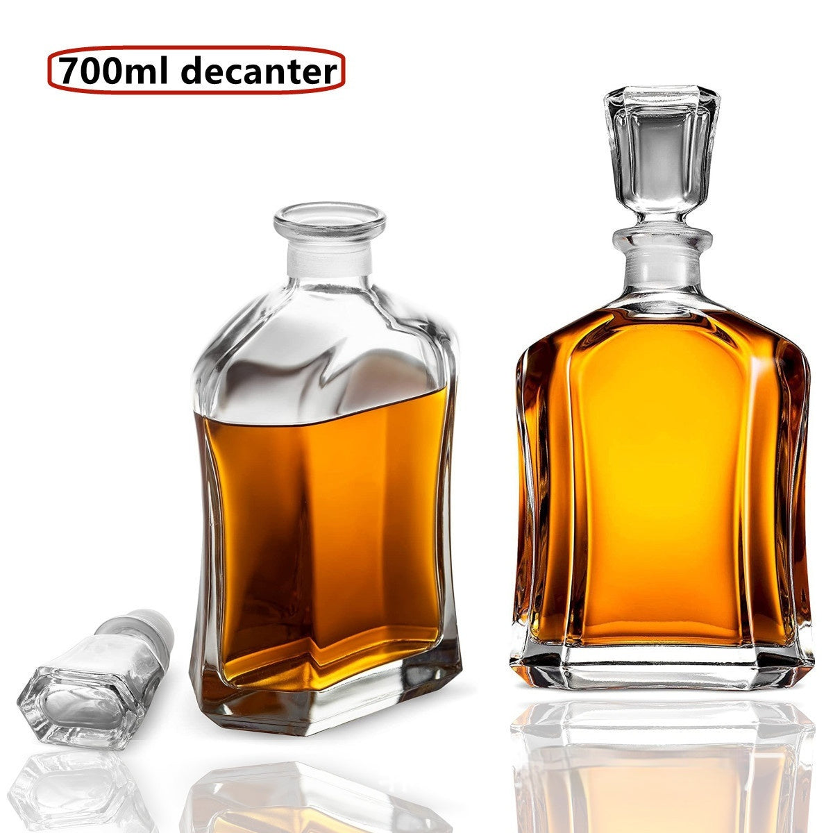 Square Glass Whiskey Bottle