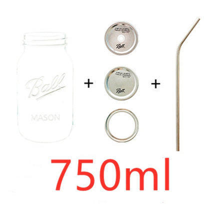 Diamond Glass Bottle with Straw