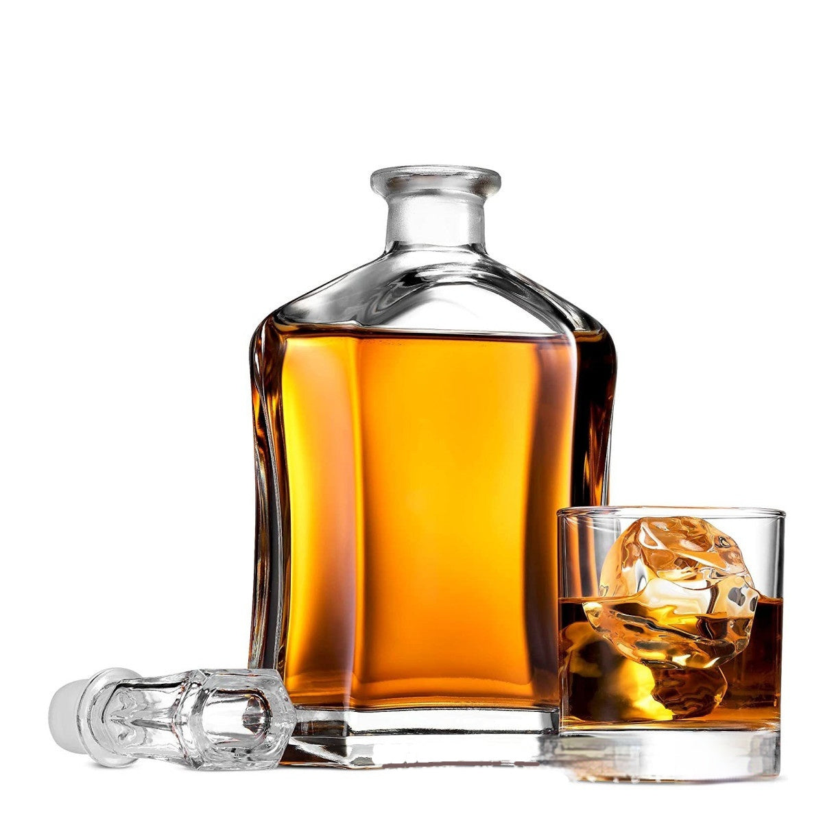 Square Glass Whiskey Bottle