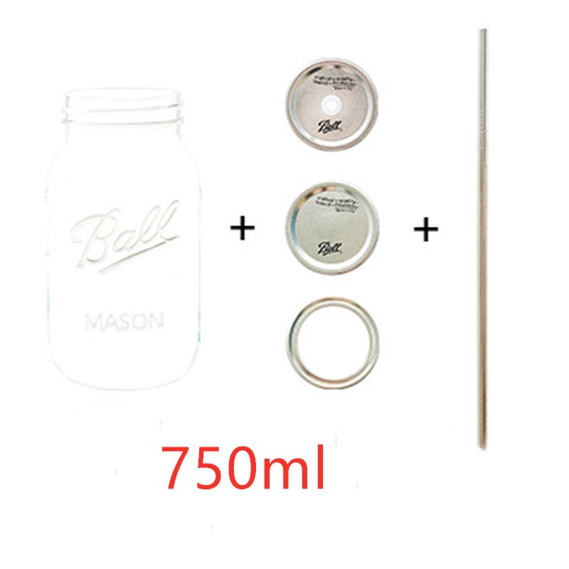 Diamond Glass Bottle with Straw