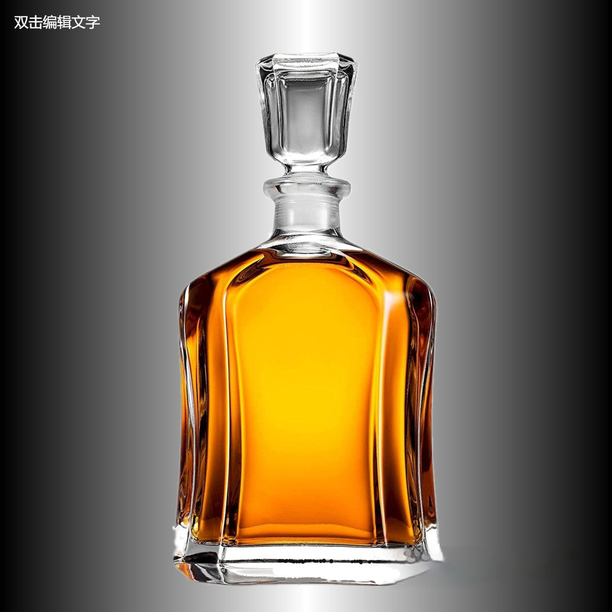 Square Glass Whiskey Bottle