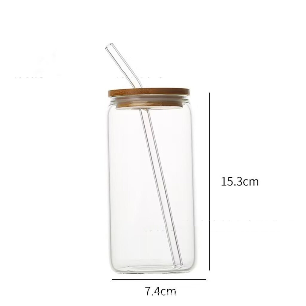 Glass Bottle with Straw