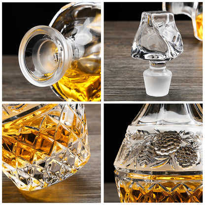 Elegant Crystal Glass Whiskey Bottle