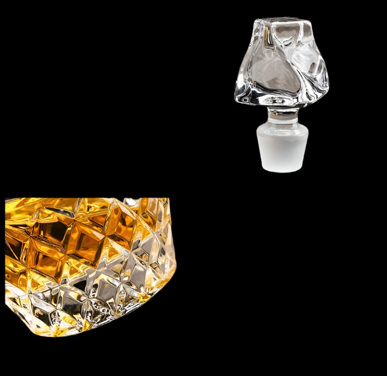 Elegant Crystal Glass Whiskey Bottle