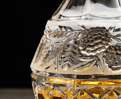 Elegant Crystal Glass Whiskey Bottle