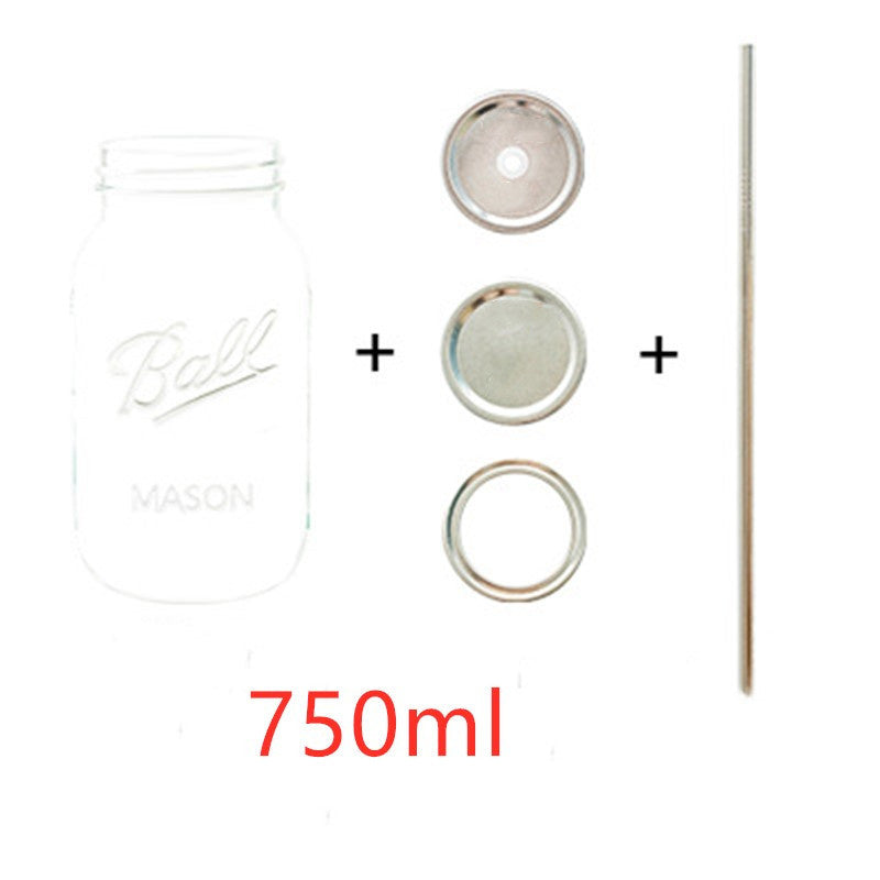 Diamond Glass Bottle with Straw